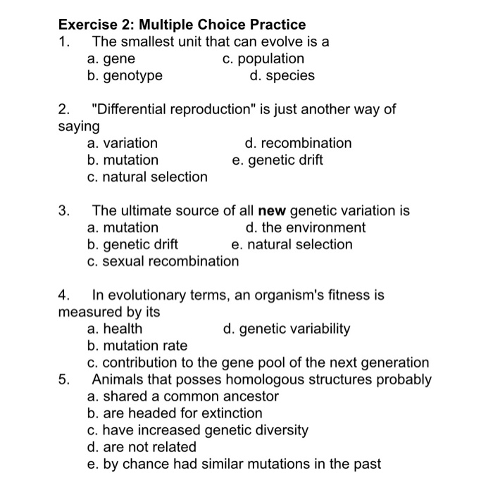 Solved Exercise 2: Multiple Choice Practice 1. The smallest | Chegg.com