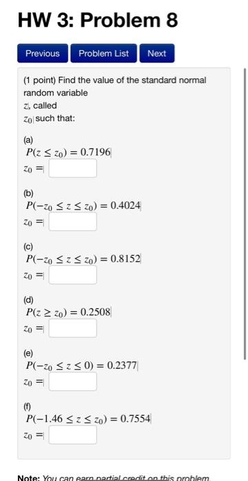 Solved HW 3: Problem 8 Previous Problem List Next (1 Point) | Chegg.com