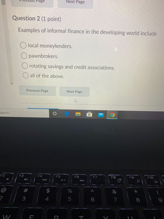 Solved Previous Page Next Page Question 2 (1 point) Examples | Chegg.com