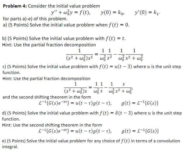 Solved Problem 4: Consider the initial value | Chegg.com