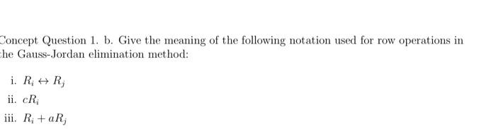 Solved Concept Question 1. b. Give the meaning of the | Chegg.com