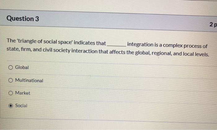 Solved Question 3 2 p The triangle of social space' | Chegg.com