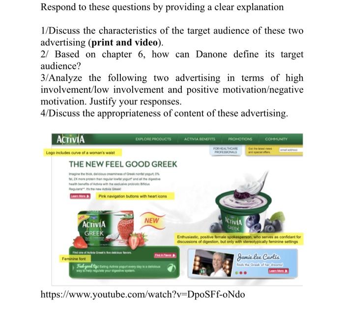 Solved Respond to these questions by providing a clear | Chegg.com