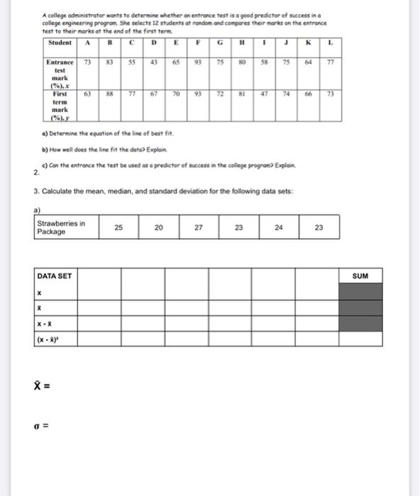 Solved A college administrator wants to determine whether on | Chegg.com