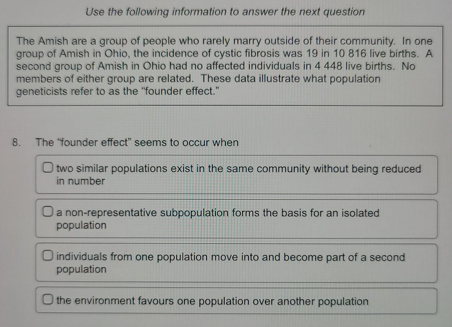 Solved Use the following information to answer the next | Chegg.com