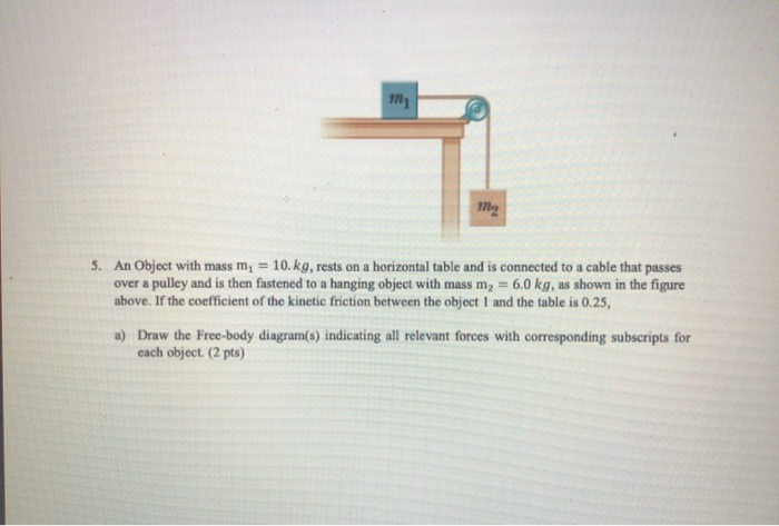 Solved M2 5. An Object with mass m = 10. kg, rests on a | Chegg.com