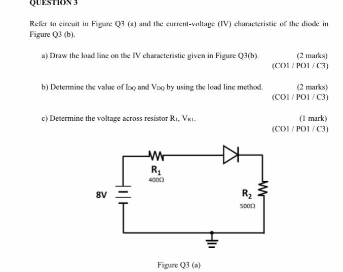 Solved QUESTION 3 Refer to circuit in Figure Q3 (a) and the | Chegg.com