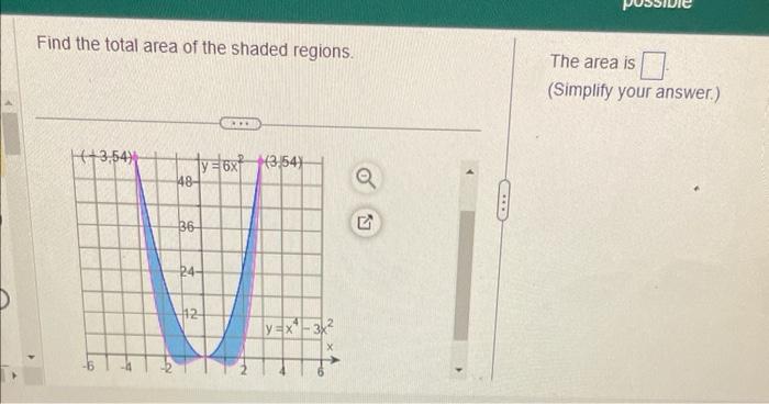 Solved Find the total area of the shaded regions. The area | Chegg.com