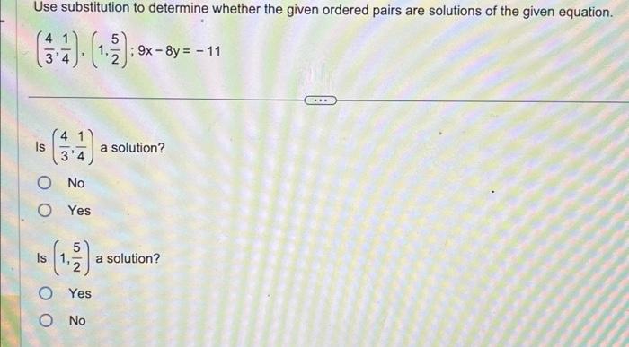 Solved Use substitution to determine whether the given | Chegg.com