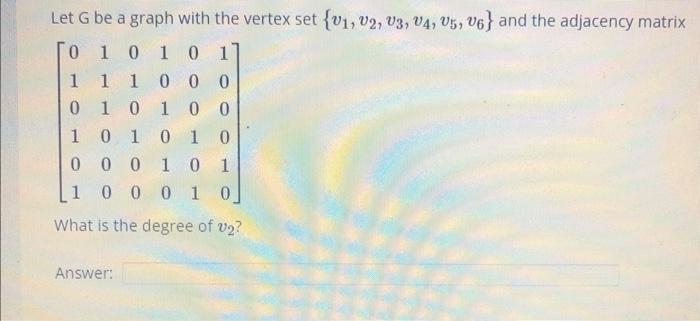 Solved Let G be a graph with the vertex set | Chegg.com