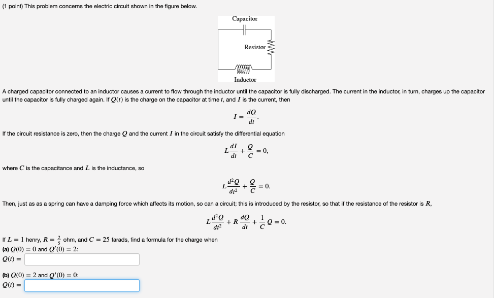 Solved This problem concerns the electric circuit shown in | Chegg.com