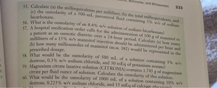 Solved 52 A Solution Contains 322 Mg Of Nations Per Lite Chegg Com