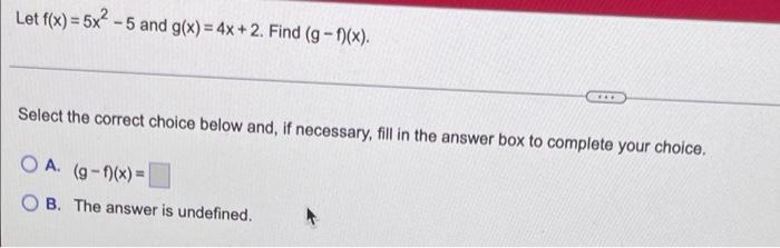 Solved Let F X 5x² 5 And G X 4x 2 Find G F X