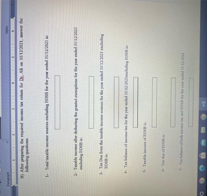 Solved On 28/2/2021, Dr. Ali resigned from his work at one | Chegg.com