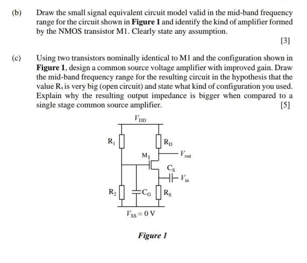 Solved (b) Draw the small signal equivalent circuit model | Chegg.com