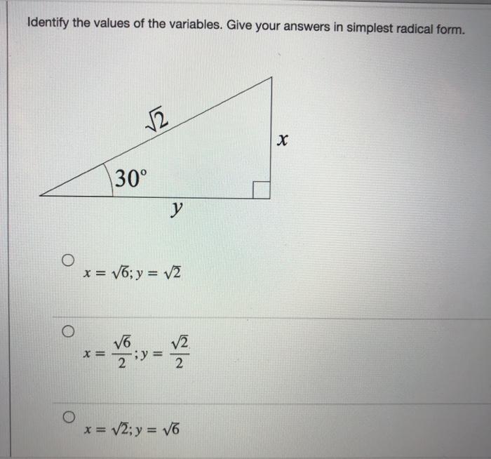 Solved Find The Missing Side Length, Indicate Whether The | Chegg.com