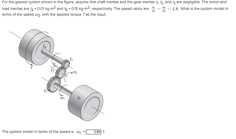 Solved For the geared system shown In ﻿the figure, assume | Chegg.com