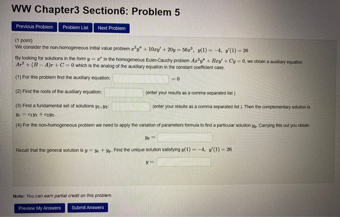 Solved WW Chapter3 Section 6: Problem 5 Previous Problem | Chegg.com
