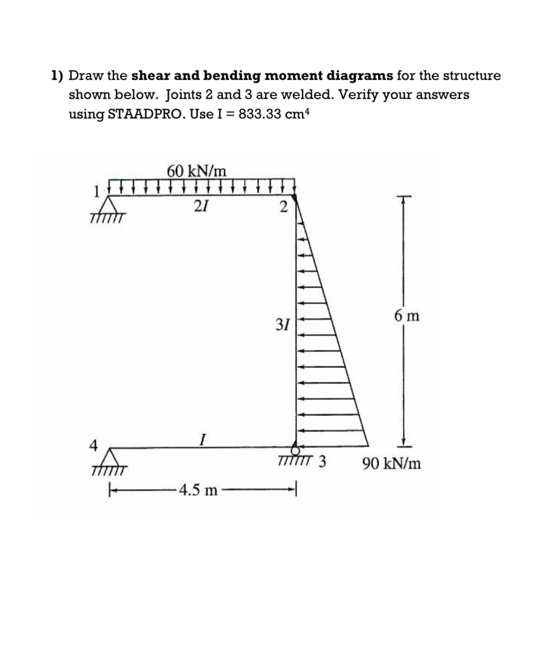 Solved Draw the shear and bending moment diagrams for the | Chegg.com