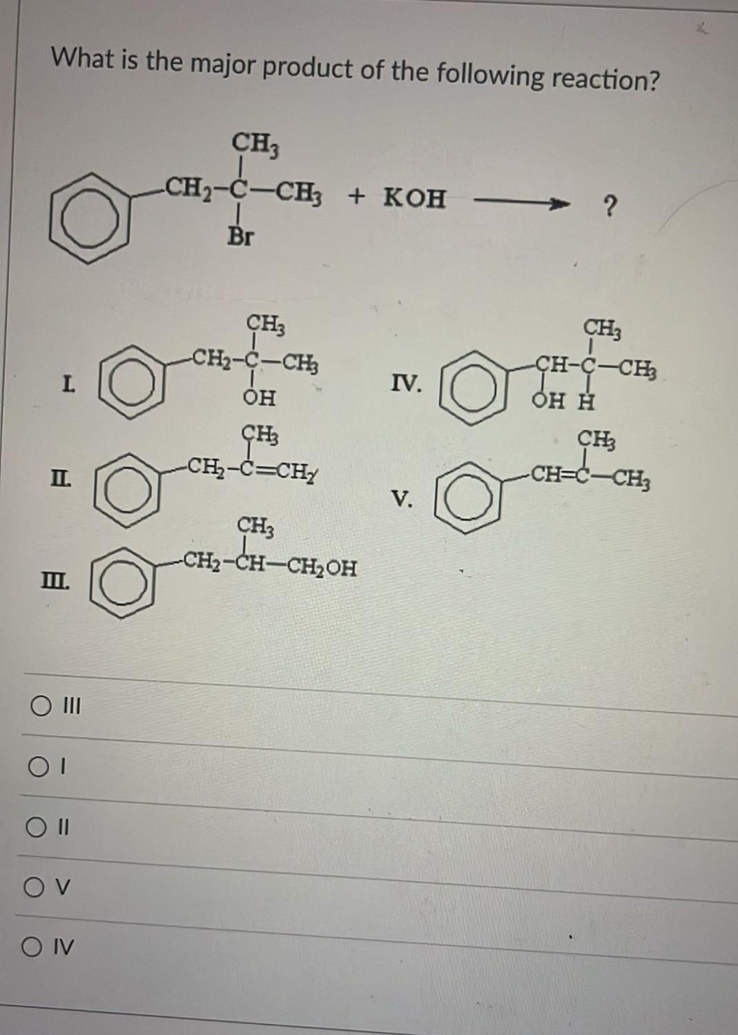 Solved What Is The Major Product Of The Following Reaction 9509