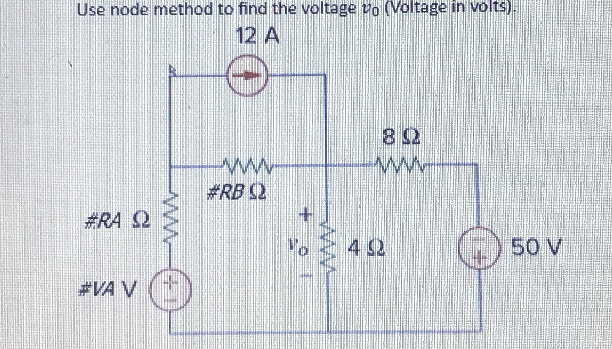 Solved Use node method to find the voltage v0 (Voltage in | Chegg.com