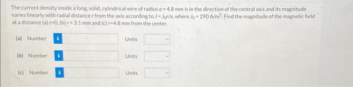 Solved in a particular region there is a uniform current | Chegg.com