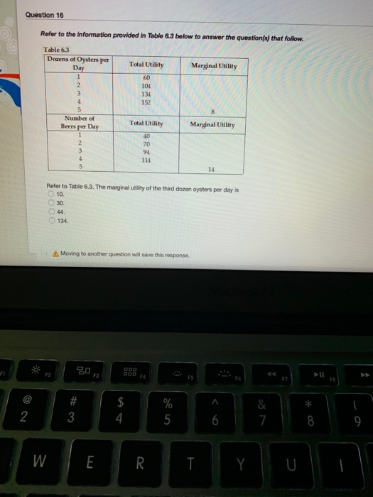 Solved Question 16 Refer to the information provided in | Chegg.com