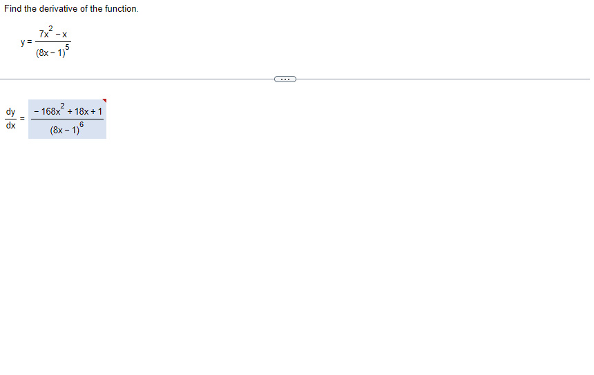 Solved Find the derivative of the | Chegg.com