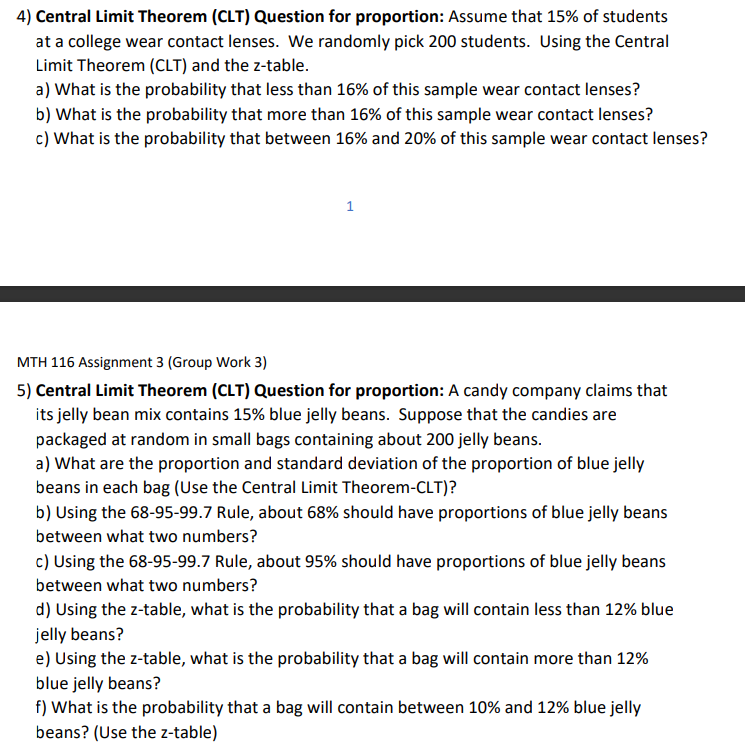 Central Limit Theorem (CLT) Question for proportion: | Chegg.com