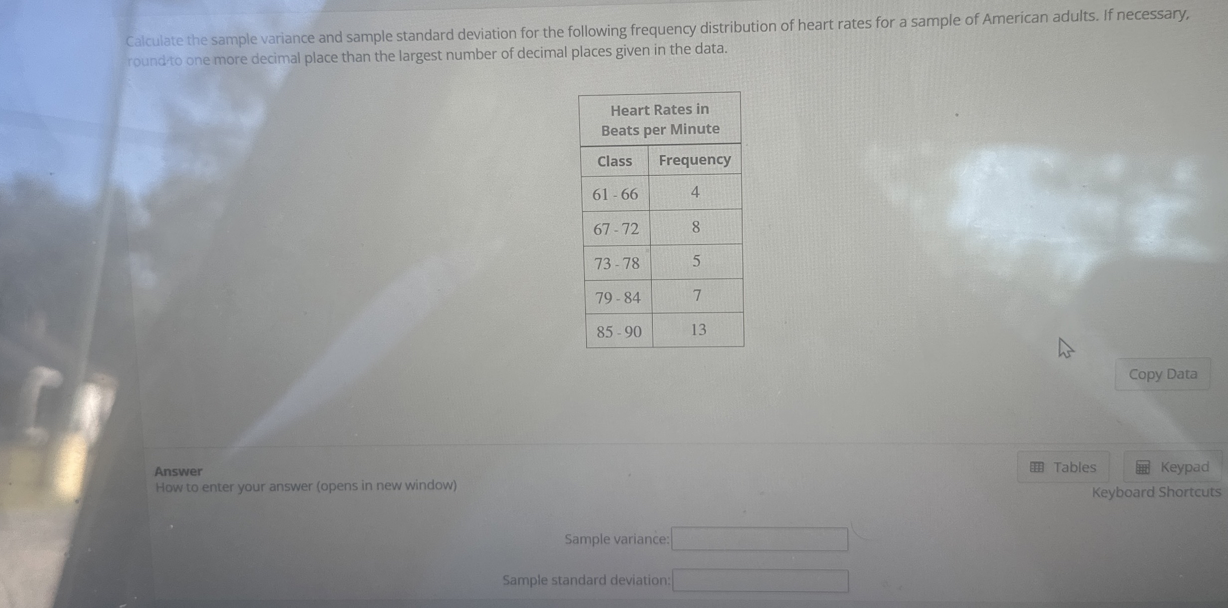 Solved Calculate the sample variance and sample standard