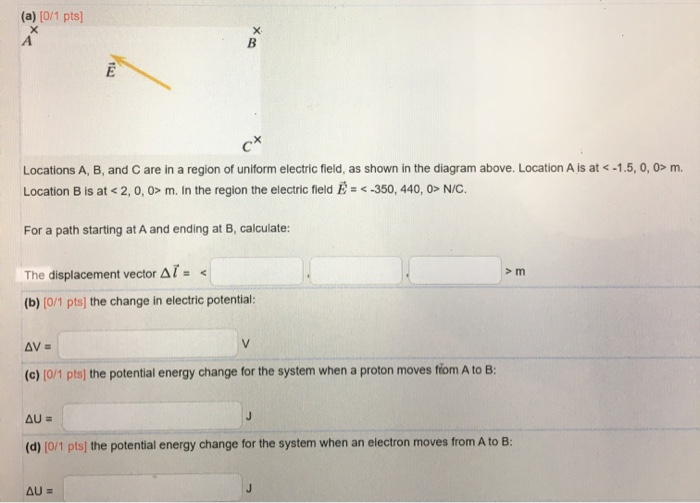 Solved A 0 1 Pts H A X B E C Locations A B And C A Chegg Com