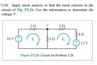 Solved 3.26 Apply mesh analysis to find the mesh currents in | Chegg.com