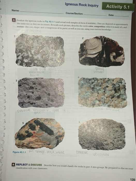 Solved Igneous Rock Inquiry Activity 5.1 Name: | Chegg.com