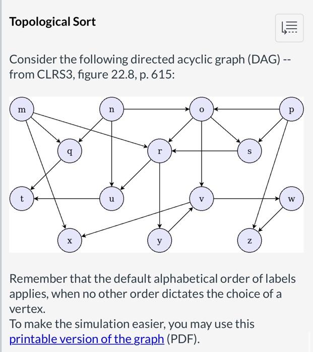 Solved Consider The Following Directed Acyclic Graph Dag Chegg Com