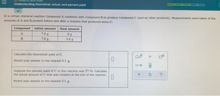 Solved Understanding Theoretical Actual, And Percent Yield | Chegg.com