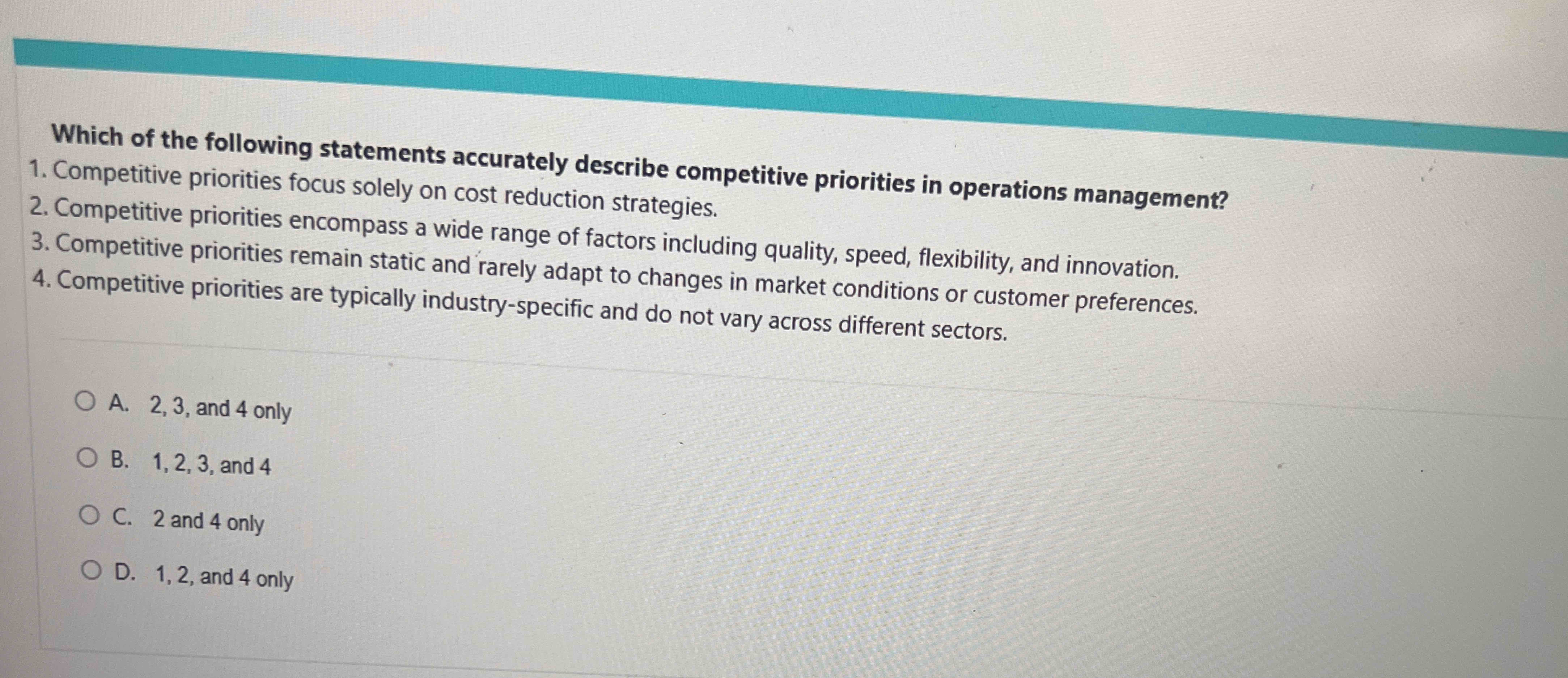 Solved Which of the following statements accurately describe | Chegg.com