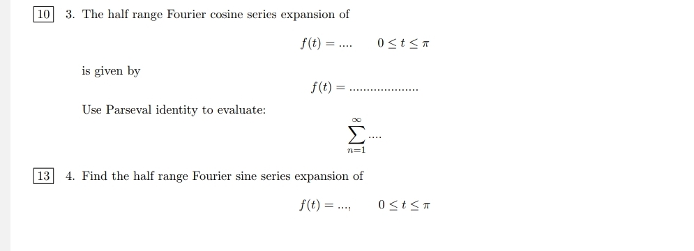 Solved Half Range Fourier Cosine Series Expansion with | Chegg.com