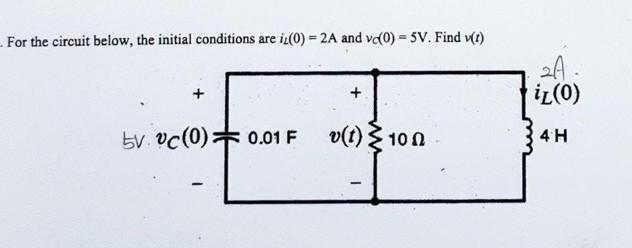 Solved For the circuit below, the initial conditions are | Chegg.com