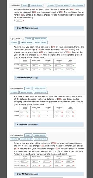 Solved It is always the case that the minimum payment is