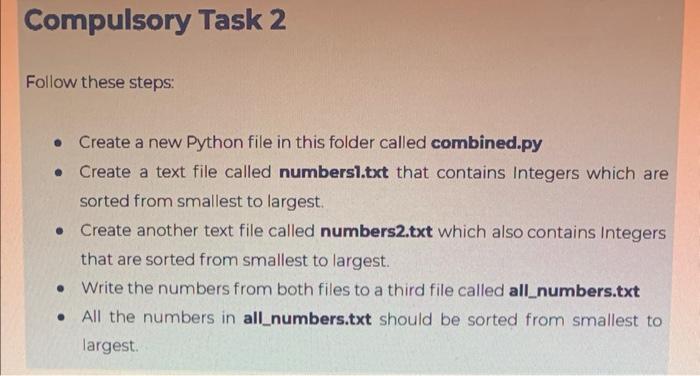 Solved Follow these steps: - Create a new Python file in | Chegg.com