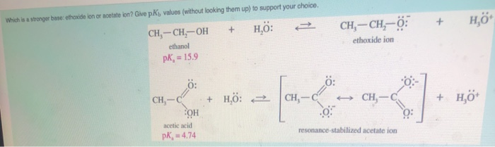 Solved Which is a stronger base: ethoxide or acetate ion? | Chegg.com