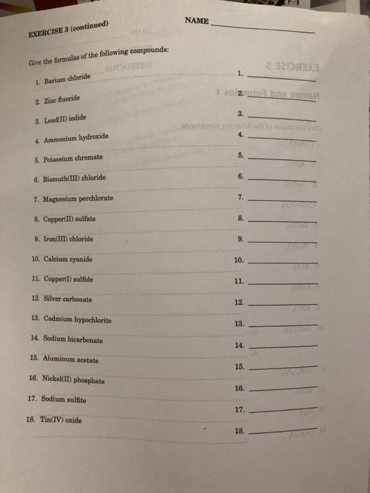 Solved NAME SECTION_--_DATE_ INSTRUCTOR EXERCISE 3 Do Names | Chegg.com