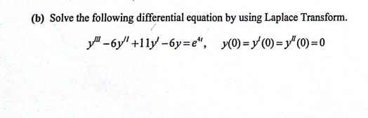 Solved (b) ﻿Solve The Following Differential Equation By | Chegg.com