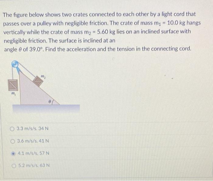 Solved The Figure Below Shows Two Crates Connected To Each