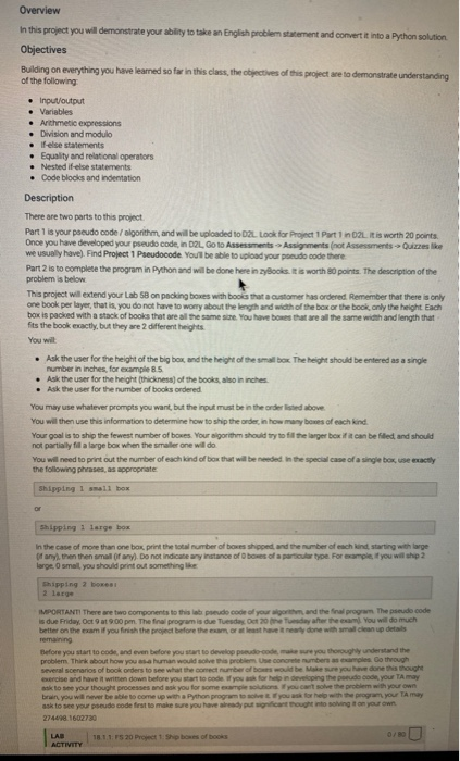 Solved Overview In this project you will demonstrate your | Chegg.com