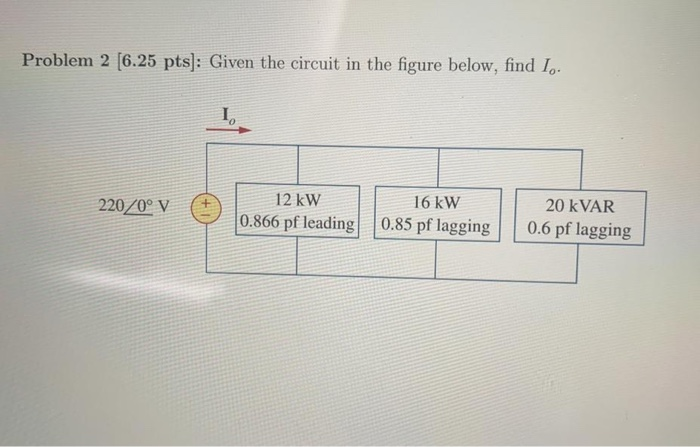 Solved Problem 2 (6.25 pts]: Given the circuit in the figure | Chegg.com