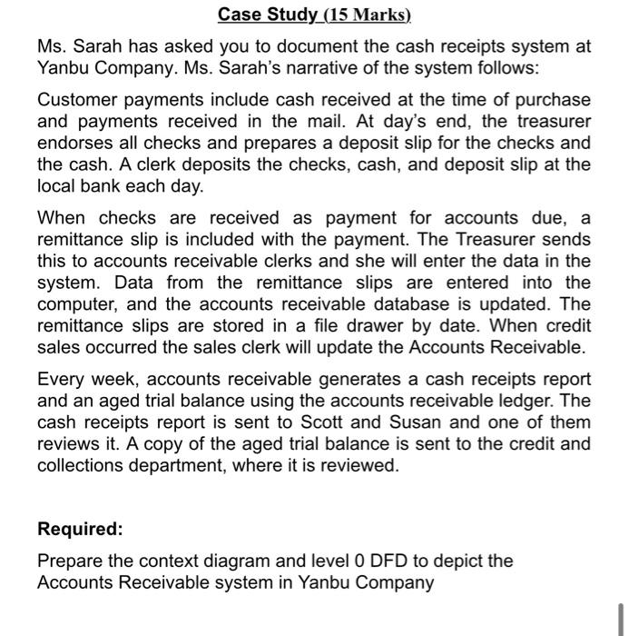 Solved Case Study_(15 Marks). Ms. Sarah has asked you to