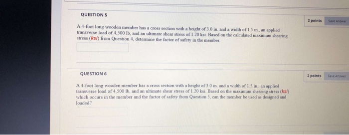 Solved QUESTION 5 2 points Save Answer A 4-foot long wooden | Chegg.com