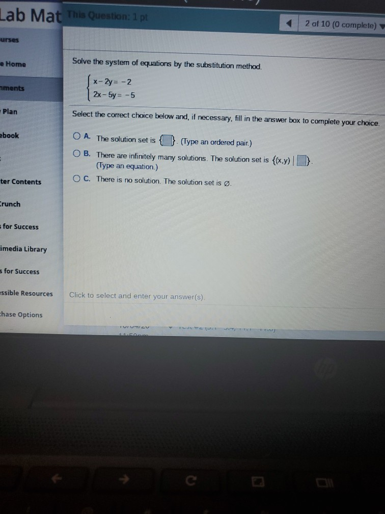 Solved Lab Mat This Question: 1 pt 2 of 10 (0 complete) | Chegg.com