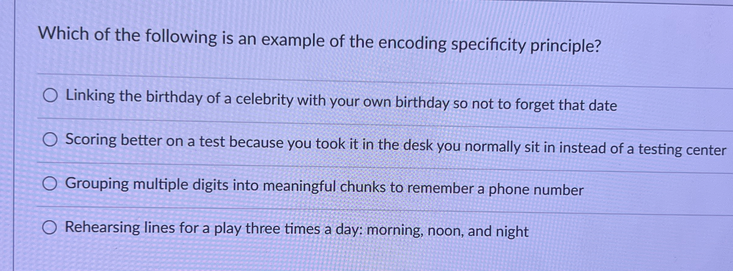 Solved Which of the following is an example of the encoding | Chegg.com